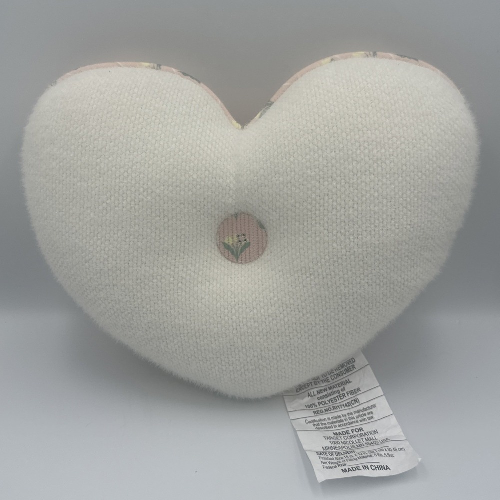 Heart Shaped Pillow Floral Reversible Decorative Throw Valentine Spring Love NEW